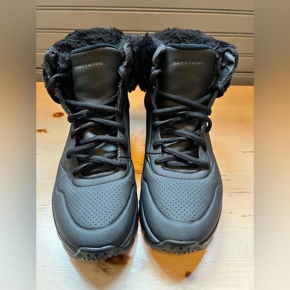 Skechers Uno Rugged Fall Air Black Winter Booties Women’s Sz 7.5 - Picture 3 of 11